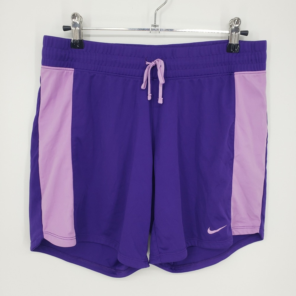 Nike Dri Fit Womens Athletic Shorts Purple S Running Active Basketball Sporty